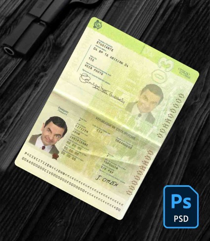 Cote D’Ivoire passport PSD